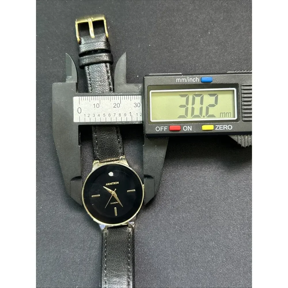 Armitron Gold Tone Case Black Dial And Band Women’s Quartz Watch